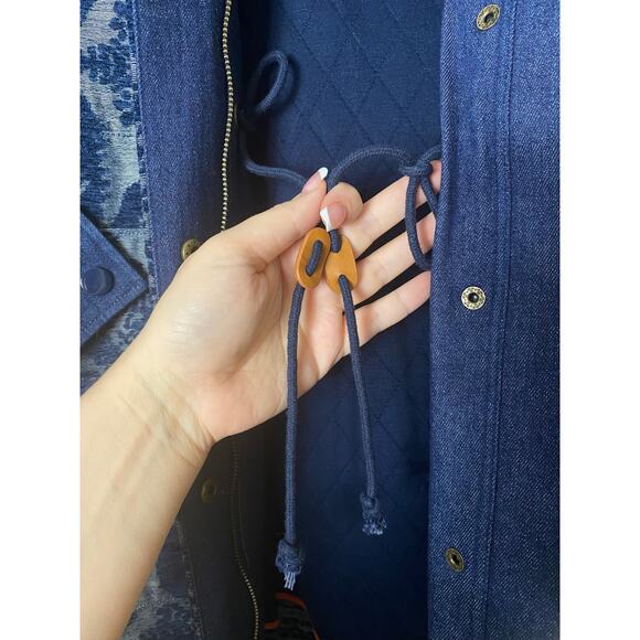 ANTHROPOLOGIE COAT BLUE CHENILLE TAPESTRY PARKA LONG JACKET BOHO OVERSIZED FALL - Picture 8 of 16